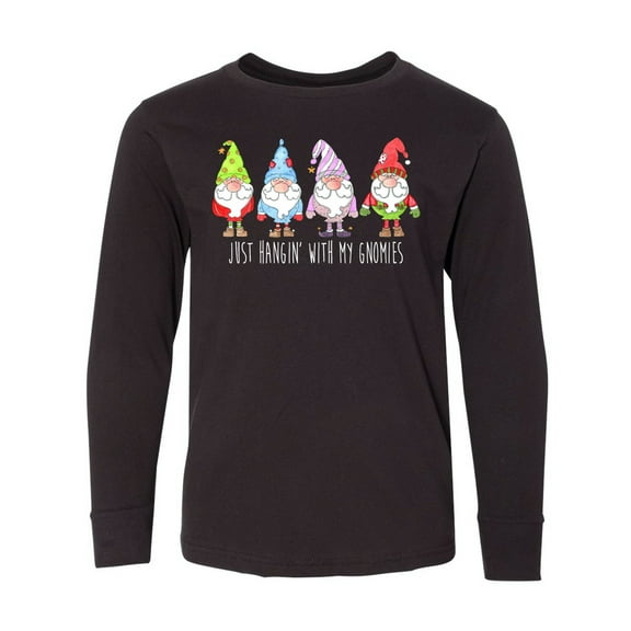 Inktastic Christmas Hangin with My Gnomies Long Sleeve Youth T-Shirt