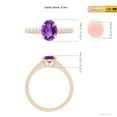 thumbnail image 5 of ANGARA Natural Oval 1.15 ct Amethyst Ring with Flush-Set Diamonds in 14K Rose Gold for Women (Size-8x6mm) | February Birthstone, Birthday, Anniversary, Jewelry Gift for Women | Natural Amethyst Ring, 5 of 9