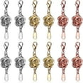 thumbnail image 2 of OUSITAID 12 Pieces Locking Magnetic Clasps Rose Jewelry Magnetic Clasp Necklace Lobster Clasp Closures Magnetic Clasp Converter Chain Extenders for Jewelry Necklace Bracelet (Gold, Silver, Rose Gold), 2 of 8