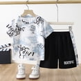 thumbnail image 2 of Leey-World 2t Boys Outfit Sets Summer Boys 2 Piece Athletic Outfits Short Sleeve Sport T-shirt and Shorts Summer Casual Clothes for 6-12 Years Summer Boys Outfits(Sky Blue,9-10 Years), 2 of 9