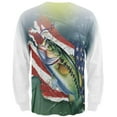 thumbnail image 2 of 4th of July Always Be Yourself American Fishing All Over Mens Long Sleeve T Shirt Multi MD, 2 of 2