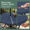 thumbnail image 5 of Round Outdoor Tablecloth with Umbrella Hole and Zipper, Dark Blue Tablecloth with Elastic Waterproof, Modern Farmhouse Solid Color Patio Table Covers for 55" - 60" Picnic Pool Tables, 5 of 9