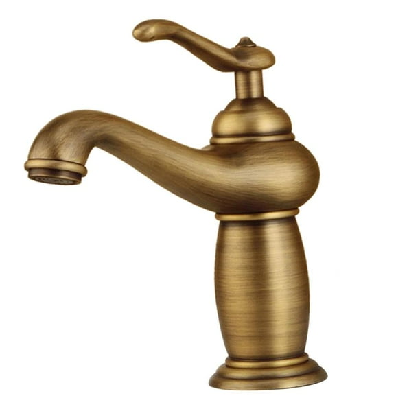 Grifo para Lavabo de Caliente / Frío con Un Orificio - Bronce, Se Describe