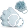 thumbnail image 1 of Cepillo corporal de silicona, depurador de ducha con función dispensadora de Gel de ducha, cepillo corporal de masaje de baño de silicona suave con forma de pata de gato,, 1 of 5