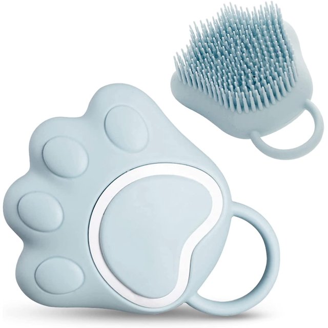 Cepillo corporal de silicona, depurador de ducha con función dispensadora de Gel de ducha, cepillo corporal de masaje de baño de silicona suave con forma de pata de gato,