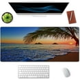 thumbnail image 3 of Extended Gaming Mouse Pad - Non-Slip Water-Resistant Rubber Base Computer Keyboard Mouse Mat, 35.4 x 15.7-inch XX-Large Desk Mat, Ideal Partner for Work & Game, Pacific Sunrise at Lanikai Beach, 3 of 6