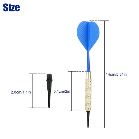 12PCS DARTS PLASTIC TIP, EEEKIT SOFT TIP DARTS, 18 GRAM WITH 100 EXTRA BLACK 2BA REPLACEMENT TIPS, ALUMINUM SHAFTS, SAFE FLIGHTS FOR ELECTRONIC OR PLASTIC DARTBOARD, 4 COLOR