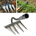 thumbnail image 3 of koolsoo Traditional Weeding Rake Manganese Steel Agricultural Tools Lawn 4 Tooth, 3 of 9