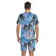 thumbnail image 6 of joogoo Men's Pajama Set Summer Tropical Palm Tree V-Neck Pj Shorts Set 2 Piece Loungewear Sleepwear L, 6 of 7