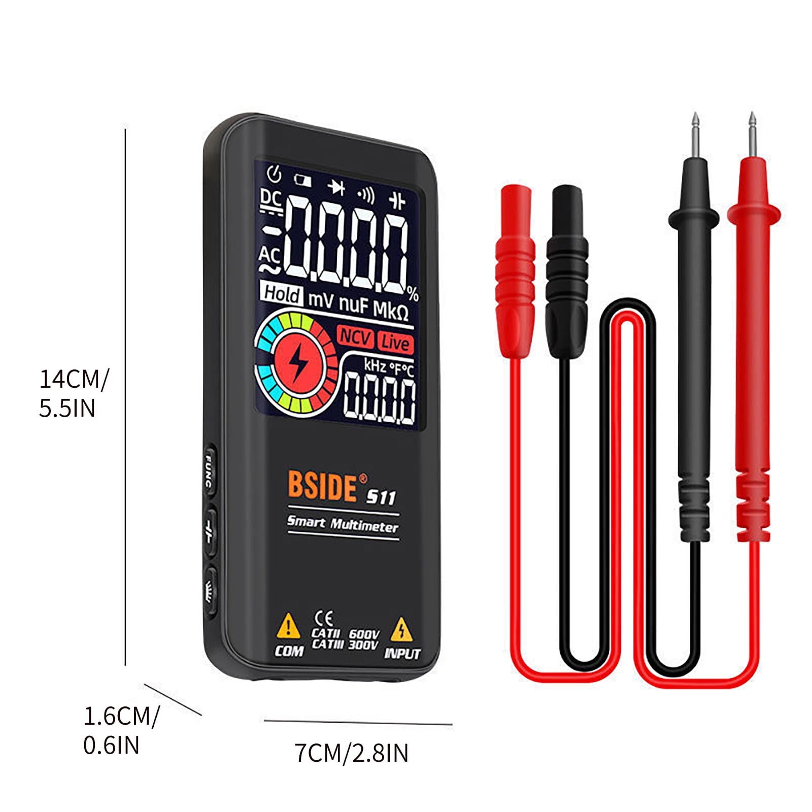 XMMSWDLA Multimeter Intelligent Large-Screen Color Screen Charging Automatic Range High-Precision S11 Multi-Meterabs Garden Tools