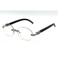 thumbnail image 2 of Sunglasses Men Hip Hop Diamond Rimless Silver Shades Clear Lens, 2 of 4