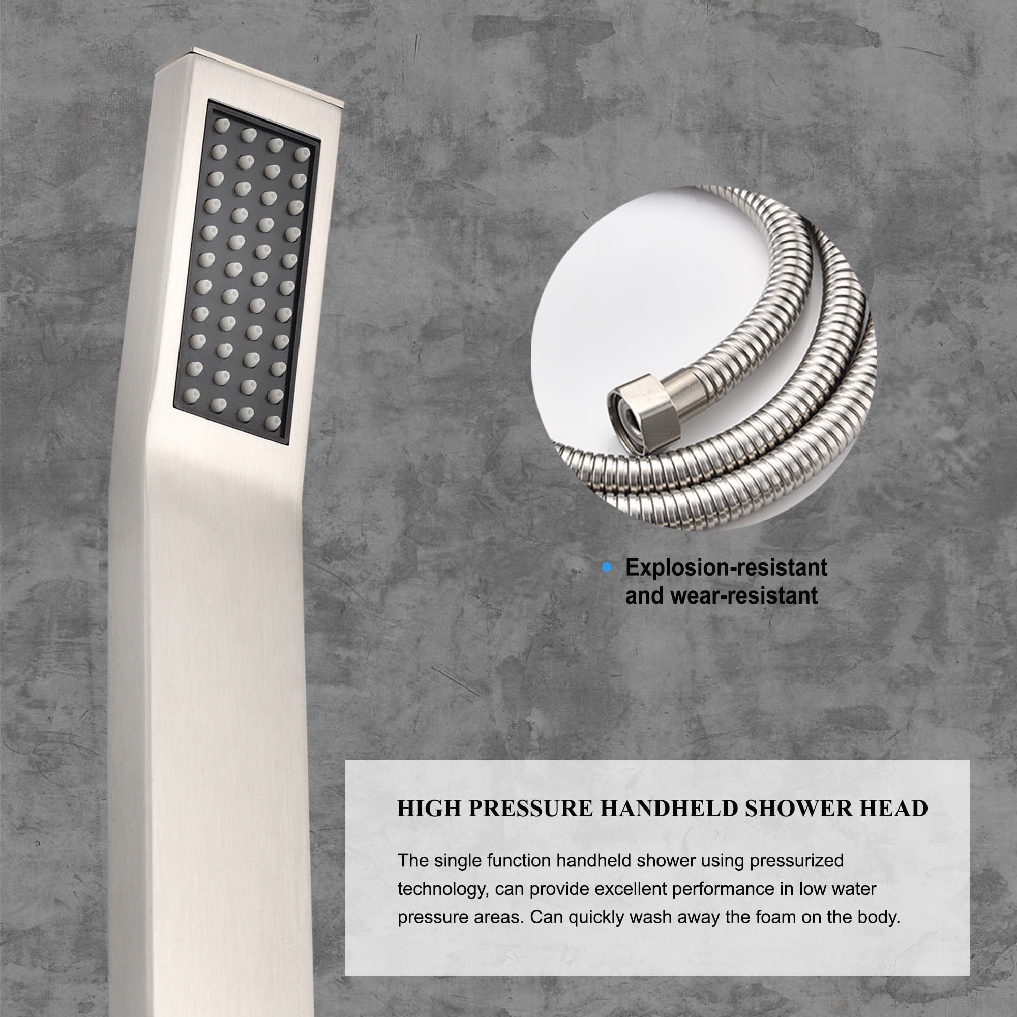 16 Inch Bathroom Rain Shower System Set ceiling mounted, Rainfall Shower Head with Handheld