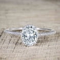 thumbnail image 2 of 1.50 Carat Oval cut Moissanite & Diamond Trio Wedding Set 10k White Gold, 2 of 5