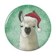 thumbnail image 1 of Fa La La La Llama Christmas Santa Hat Kitchen Refrigerator Locker Button Magnet, 1 of 5