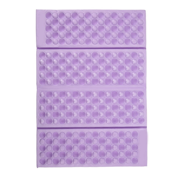 Cojines para asiento de playa para picnic, asiento portátil plegable para acampar al aire libre, cojín para asiento de EVA, color morado