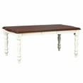 thumbnail image 4 of Andrews 72" Rectangle Extendable Dining Table Antique White/Chestnut Brown Wood, 4 of 6