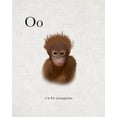 thumbnail image 2 of Straatsma, Leah 26x32 Gold Ornate Wood Framed with Double Matting Museum Art Print Titled - O is for Orangutan, 2 of 4