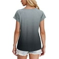 thumbnail image 4 of Besolor Summer Tunic Tops for Women Trendy Gradient Crewneck Short Sleeve Shirts Casual Ladies Going out Blouse, 4 of 6