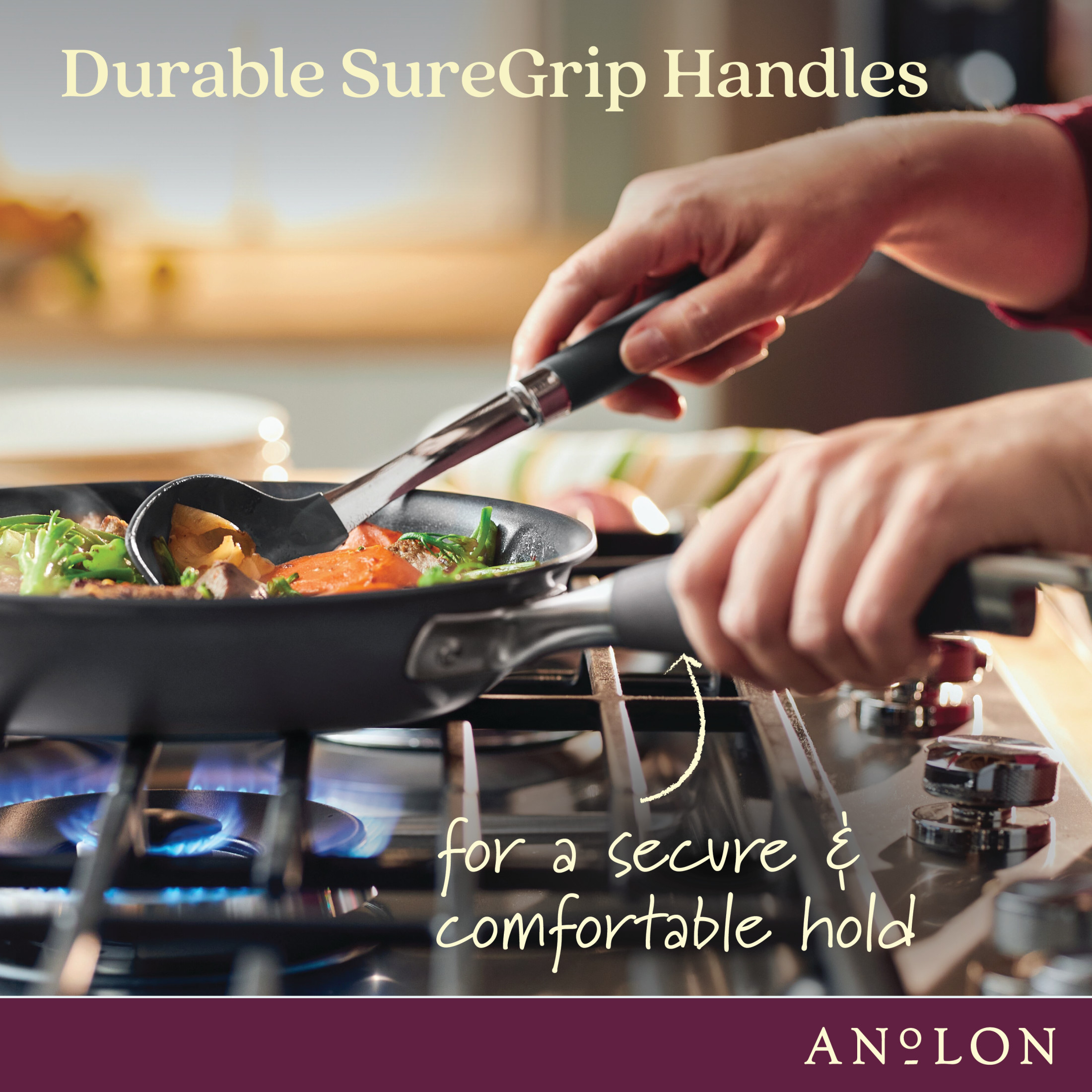 Anolon Advanced Home Nonstick 2-Piece Hard-Anodized Aluminum Frying Pan Set in Moonstone