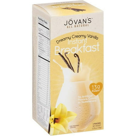 Jovan's Dreamy Creamy Vanilla Instant Breakfast, 5 count, 5.29 oz, (Pack of 6)