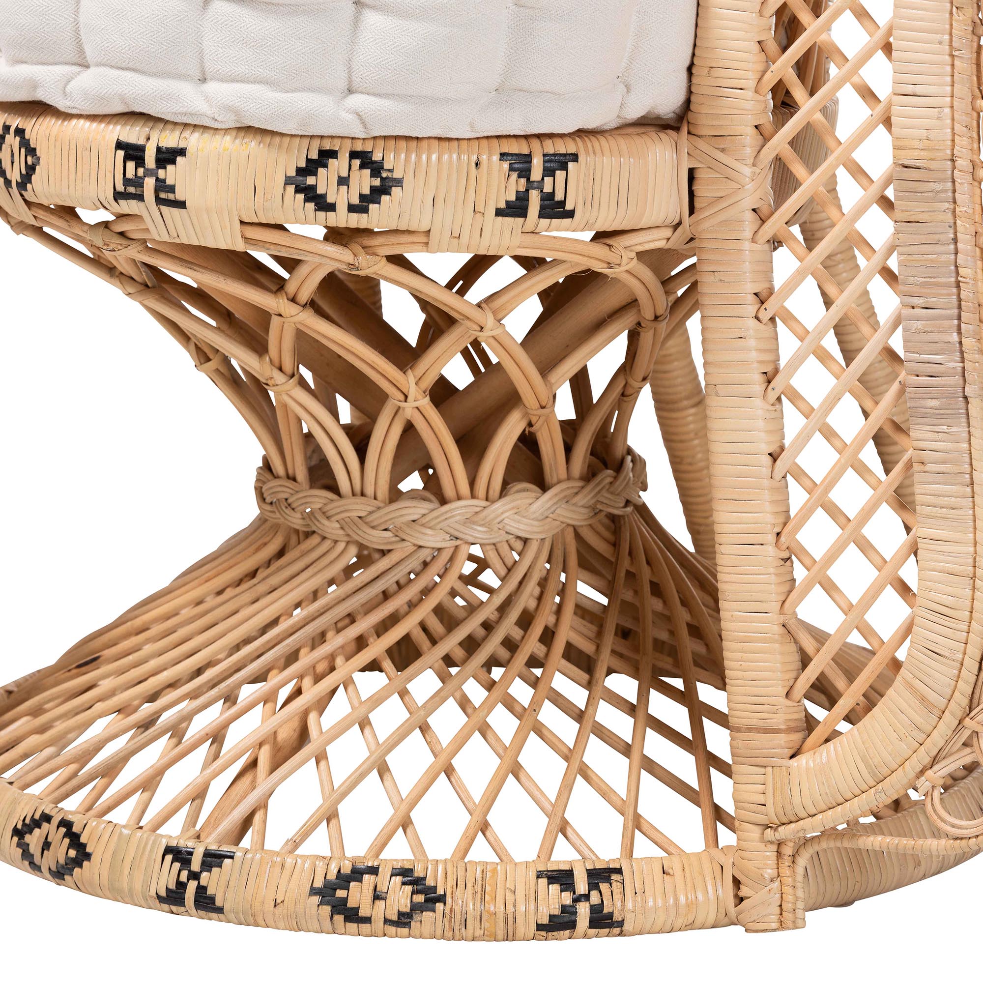bali & pari Nafisa Boho Peacock Chair, Natural Brown
