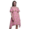 thumbnail image 1 of Bimba Butterfly Printed Womens Ruffle Front Cold Shoulder Swing Shift Dress-Medium, 1 of 1