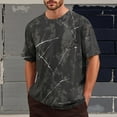 thumbnail image 2 of Men's Crew Neck T Shirts Vintage Trendy Tie Dye Print Short Sleeve Tops Lightweight Summer Beach Casual Workout Tees Z009-Grey 5XL, 2 of 5