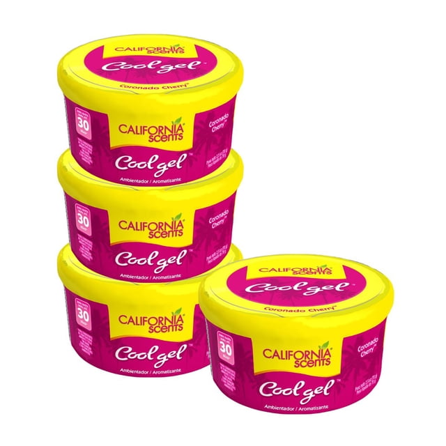 Kit Aromatizantes Gel Auto California Scents Cherry 30 Días 4 pzs
