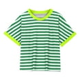 thumbnail image 5 of fatyb Kids Unisex Oversized Striped T Shirts Short Sleeve Casual T-Shirts Summer Tee Tops for Boys Girls, 5 of 5