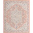 thumbnail image 1 of Unique Loom Whitney Medallion Border Rug 9' x 12' Rectangle Powder Pink/Ivory, 1 of 1