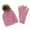 Pink, variant on CTM  Knit Beanie Hat with Pom and Matching Gloves Set (Women)