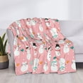thumbnail image 3 of Uemuo Cute Pink Snowman Cat Printed Throw Blanket for Couch, Fluffy Fuzzy Blankets for Bed, Sofa, Cozy Flannel Faux Fur Blanket-40"x30", 3 of 6