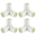 thumbnail image 1 of Raccords PVC 1/2 Pouces, 4 Pcs Connecteur Coude 3 Voies Raccord d'Angle PVC, Blanc, 1 of 7