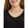 thumbnail image 5 of Terra & Sky Women’s Plus V-Neck Tee with Short-Sleeves, 2-Pack, Sizes 0X-5X, 5 of 7