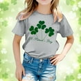 thumbnail image 2 of Teen Girl Shirts Kid St. Patrick's Day Shamrock Four Leaf Clover Short Sleeve Cute Blouse Tops T-Shirt Boys & Girls Shirts 10-11 Years, 2 of 4