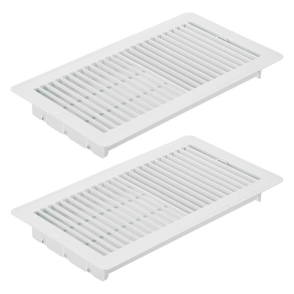 Uxcell 12 x 6 Inch Floor Register, 2pcs Heavy Duty Air Vent Cover Adjustable Floor Grates, White