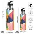thumbnail image 2 of Yayeee 33oz Double Wall Stainless Steel Water Bottle with Flip Straw, Minimalist Triangles, 2 of 7