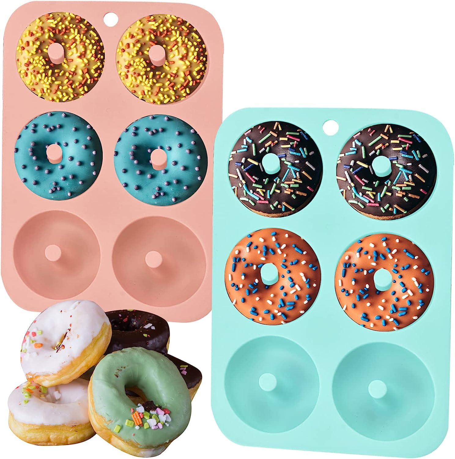 Donut Pan, Non Stick Silicone Donut Mold for Baking, 6 Cavity Mold for