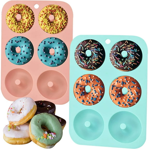 Donut Pan, Non Stick Silicone Donut Mold for Baking, 6 Cavity Mold for Doughnuts, Easy Clean and Dishwasher Microwave Safe