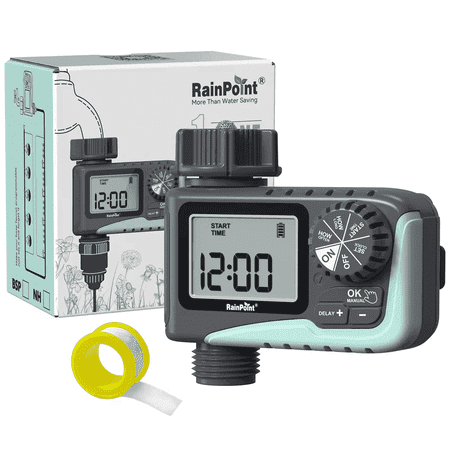 RainPoint 1-Zone Programmable Water Timer, Automatic Irrigation Controller System for Outdoor Gaden Yard Lawn, Watering Controller, ITV105NH