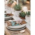 thumbnail image 5 of Western Texas Star Vintage Cloth Napkins Set of 6 Reusable Dinner Napkins, Retro Farmhouse Turquoise Brown Wood Cocktail Napkin Washable Table Napkins for Wedding/Holiday Party/Baby Shower 20"x20", 5 of 7