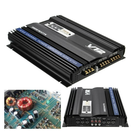3800W RMS 4 Channel 12V Amplifier Audio Bluetooth Car Audio Stereo Amplifier Amp Speaker Metal Car Amplifier Car Subwoofer ,Scalable Fun