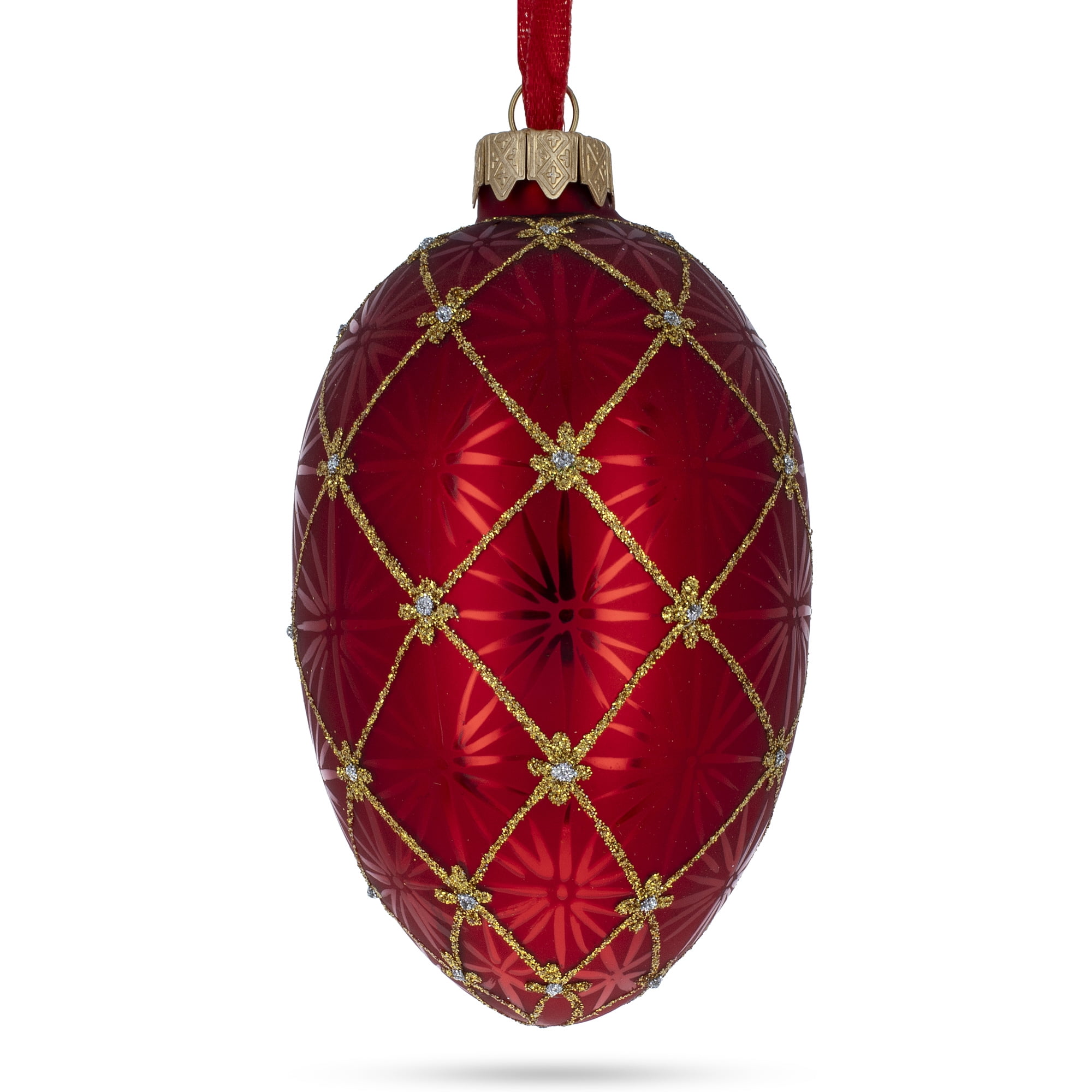 BestPysanky 1897 Coronation In Red Royal Egg Glass Ornament Walmart