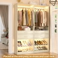 thumbnail image 3 of Homieasy Closet System with Wooden Drawers, Adjustable Angled Shoe Rack, Sturdy Garment Rack, Walk-in Closet Organizers, White Oak, 3 of 7