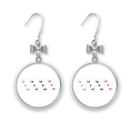 thumbnail image 1 of 3 heart spade club pattern bow earrings drop stud pierced hook, 1 of 3