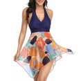 thumbnail image 1 of Maillots de Bain Deux Pièces pour Femmes Tankini à Licou avec Shorts Robe de Bain Imprimée en Maille, 1 of 6