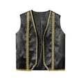 thumbnail image 3 of YUUMIN Kids Boys Silky Satin Vest Top Arabian Prince Street Dance Waistcoat Halloween Festival Dress-up Black 16, 3 of 5