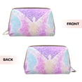 thumbnail image 3 of Cauagu Purple Sparkling Butterfly Print Large Cosmetic Bag,Portable Cosmetics Pouch Travel Makeup Bag Large Capacity Travel Makeup Case Organizer Makeup Brush Organizer, 3 of 8
