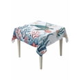 thumbnail image 2 of Turtle Coastal Tablecloth Square Table Cloth 60x60, Waterproof Tablecloth Outdoor Table Cloth, Summer Beach Ocean Shell Jellyfish Starfish Washable Table Cover for Kitchen Dinning Party, 2 of 8