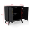 thumbnail image 6 of Jopath Sideboard Cabinet with Adjustable Shelves and Solid Wood Legs, Buffet Cabinet with Storage Mid Century Modern Fluted for Living Room Entryway Hallway Dining Room Kitchen Black, 6 of 9